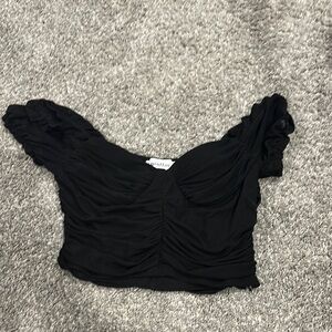 Black Ruched Women's Top